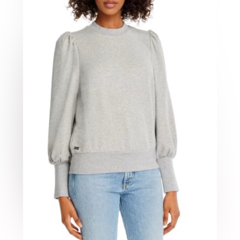 Women’s Notes Du Nord Oxford Puff-Sleeve Sweatshirt Gray Size Medium